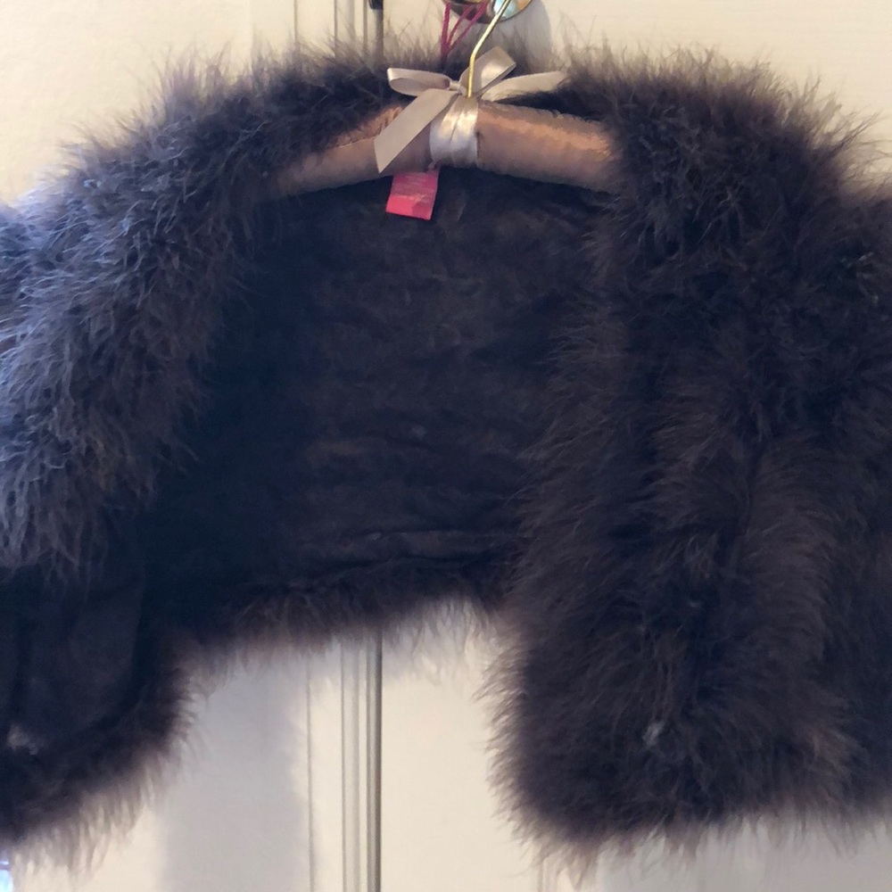 Brown feather evening jacket